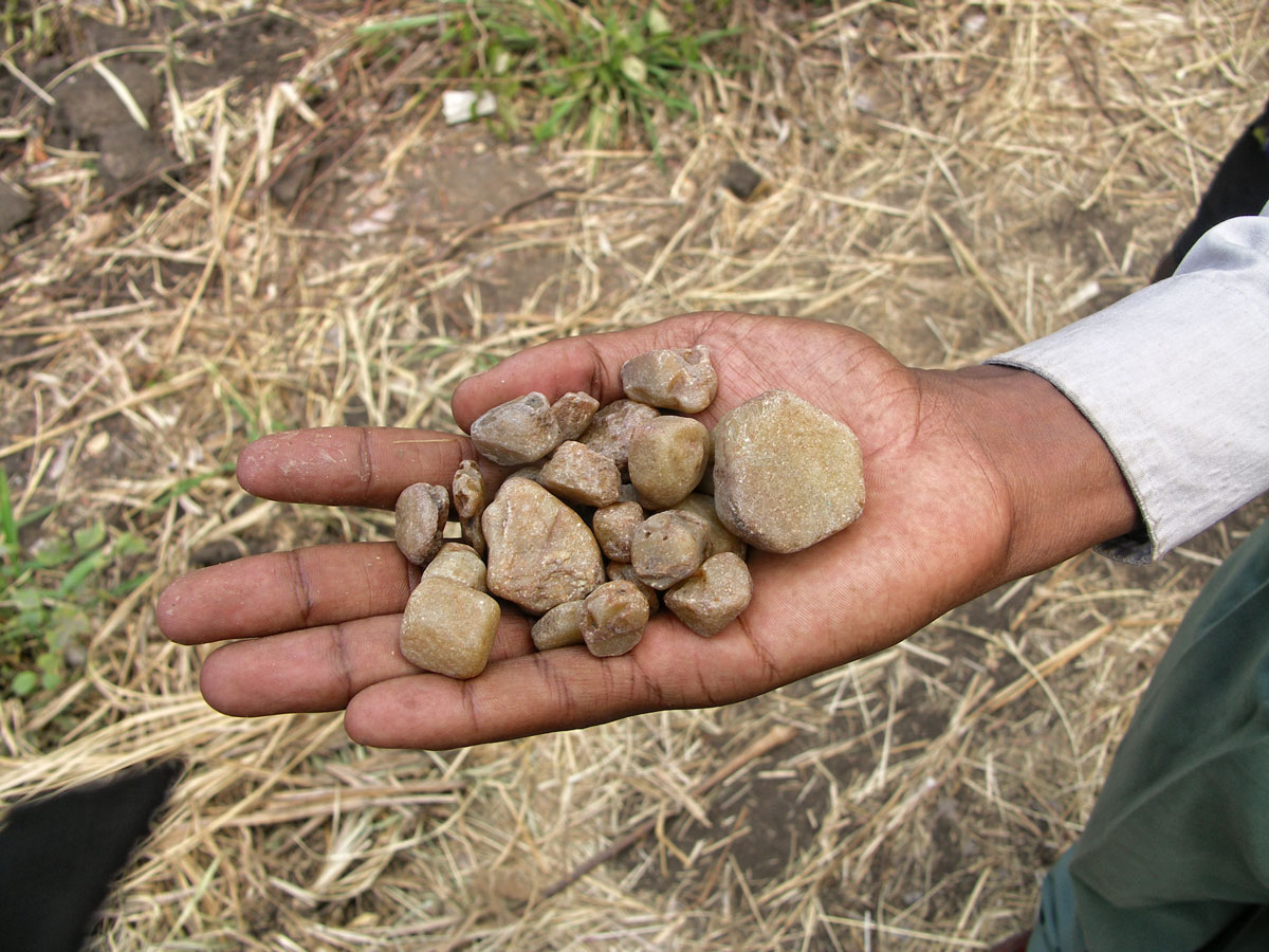 Corundum crystals from a deposit near Mbuyini, outside of Morogoro
